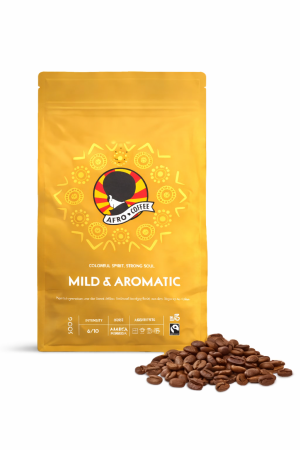 Afro Coffee Mild & Aromatic – ekološka Fairtrade kava v zrnju (250 g)